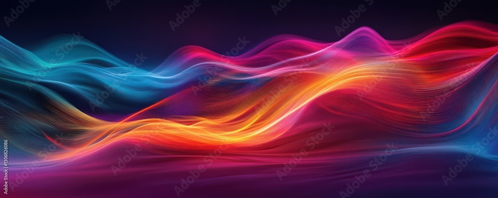 Aufkleber vibrant abstract waves of colorful fluid swirls and dynamic texture