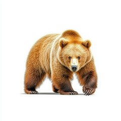 Obraz premium Wildlife Photography of a Majestic Grizzly Bear Roaming the Forest Habitat - Brown Bear in Nature Explorer Mode