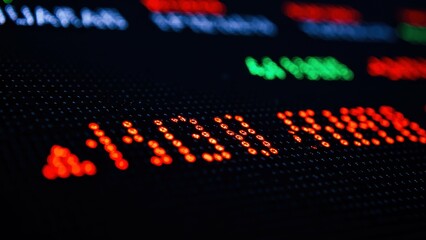 Dynamic stock market display showcasing real time financial data and trading information