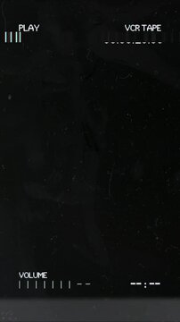 Vertical VRC Tape Retro Film Frame Overlay - use with 'Screen' & 'Multiply' blending mode. Animated dust, flicker and glowing text effect.