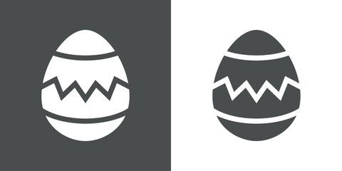 Elemento decorativo de Pascua. Silueta de huevo de Pascua con l&iacute;neas en zigzag 