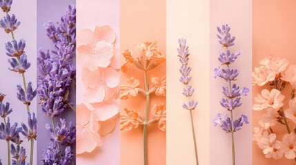 Vertical Arrangement of Colorful Flowers and Blossoms on Display