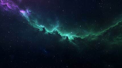 Colorful nebula illuminated by stars in a vast universe at night