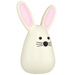 Stylized Easter bunny. Isolated on transparent background