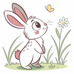 Adorable Bunny in a Meadow