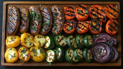 Grilled Sausage and Vegetable Platter