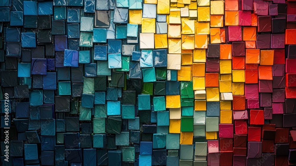 Poster abstract colorful square mosaic pattern background.