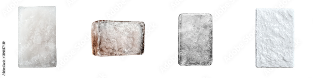 Aufkleber minimalist and clean abstract background with various frozen ice blocks slabs and sheets in shades o