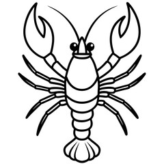 Lobster in One-Line Vector Art Style