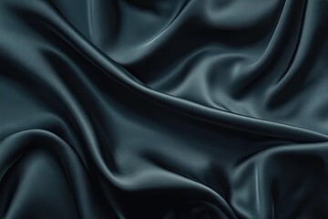 Fototapeta premium Dark Teal Silk Fabric Draped Luxuriously Elegant Smooth Soft Texture Background