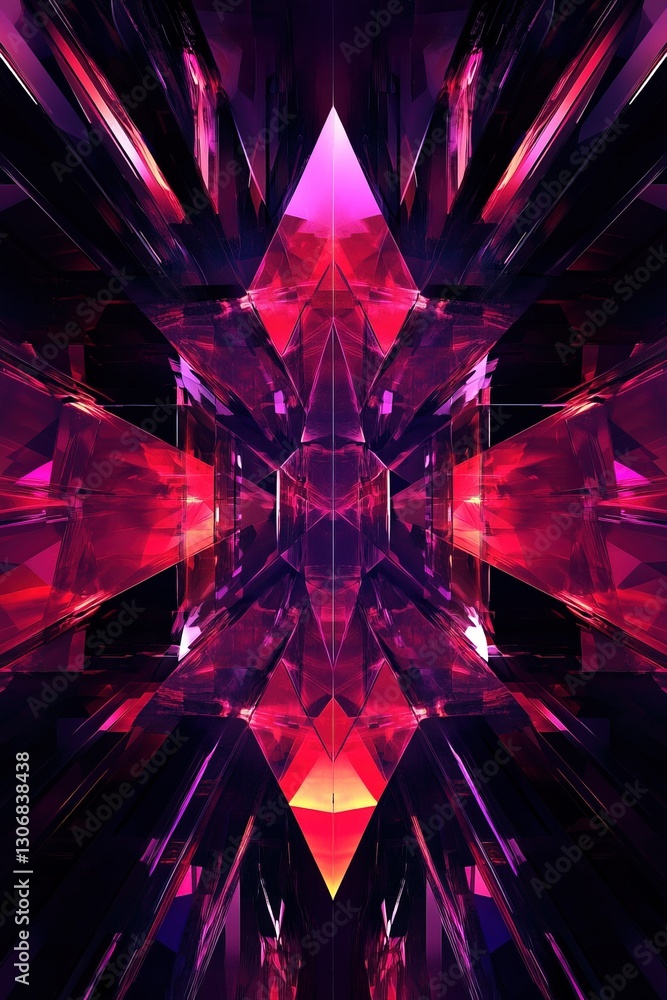 Poster abstract fractal background. 3d illustration of abstract geometric background with diamond pattern i