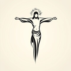A simple yet powerful silhouette of Jesus Christ, symbolizing faith, peace, and spirituality.

