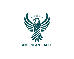 American Eagle logo design icon symbol vector illustration. Silhouette eagle bird icon vector template	