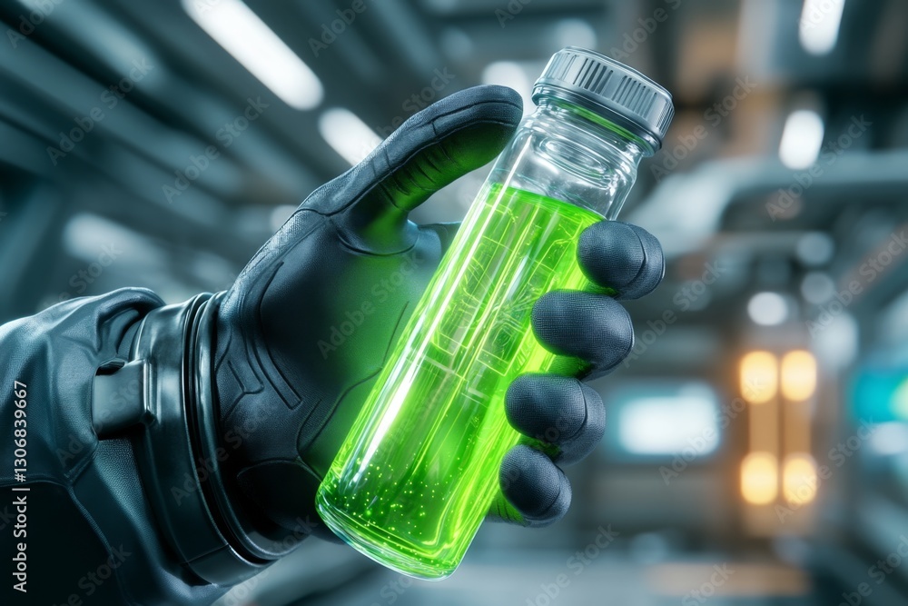 Poster A futuristic laboratory where scientists are genetically engineering hybrid creatures from multiple phyla, glowing test tubes filled with bioluminescent life forms