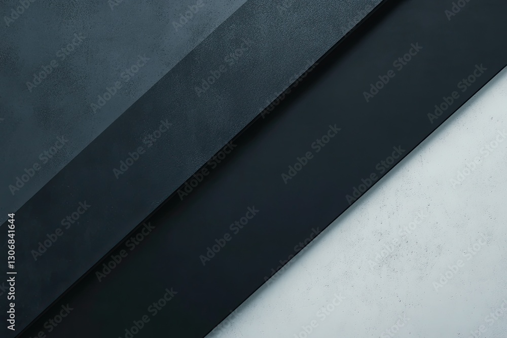 Poster abstract dark gray and black overlapping layers on light gray background modern minimalist geometric