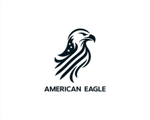 American Eagle logo design icon symbol vector illustration. Silhouette eagle bird icon vector template	