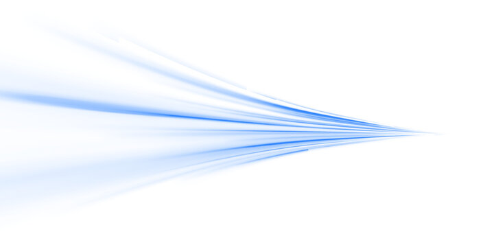 Futuristic neon rays vector abstract background. Speed light lines in blue tones. Technology-inspired glowing streaks. Digital motion effect. High-tech energy flow. Vector illustration. PNG.