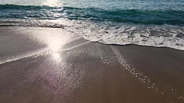 Sea wave video clip.  Ocean vawe 4k video. Travel coast vacation beach video.