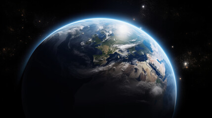 Fototapeta premium Earth’s Majestic Beauty: A Celestial View of Our Planet
