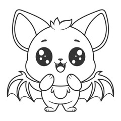Cute bats are amazed, for coloring