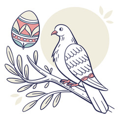 vector illustration of a bird on branch