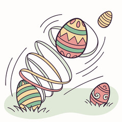 easter eggs with flowers