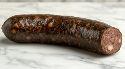 Dark Smoked Sausage on Marble