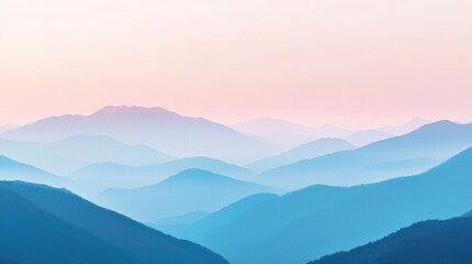 Fototapeta premium Tranquil Mountain Landscape at Dawn with Soft Pastel Colors