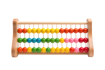 wooden abacus on transparent background
