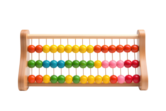 wooden abacus on transparent background