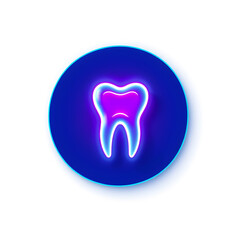 Dentist tooth holographic 3D icon. neon symbol vector illustration isolated on white background. Generative AI
