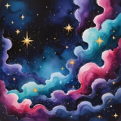 night sky with stars and clouds