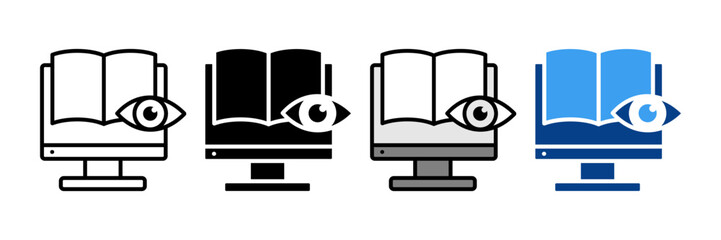 Digital Literacy Icon Set Multiple Style Collection