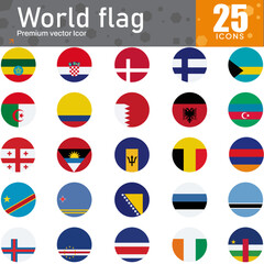 World Flags Icon Set – Vector Illustration