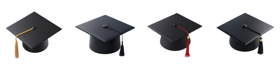 Graduation Caps Symbolizing Academic Achievement and Future   Mortarboards with tassels representing the completion of an educational journey and the start of new opportunities career paths
