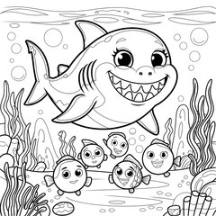 vector illustration of cartoon fish