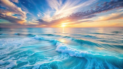 Obraz premium Calming Wave Abstract Background: Subtle Blue White Soothing Pattern Wallpaper