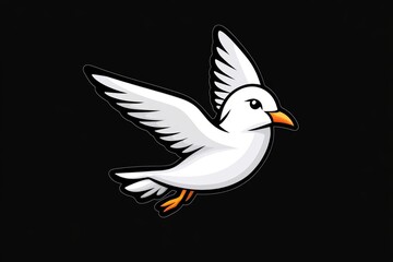 Fototapeta premium A minimal seagull logo with sharp, elegant lines, representing freedom and the sea