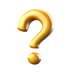 Naklejka premium A question mark 3d icon cartoon style isolated on a transparent background