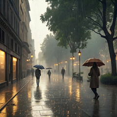people walking in the city
