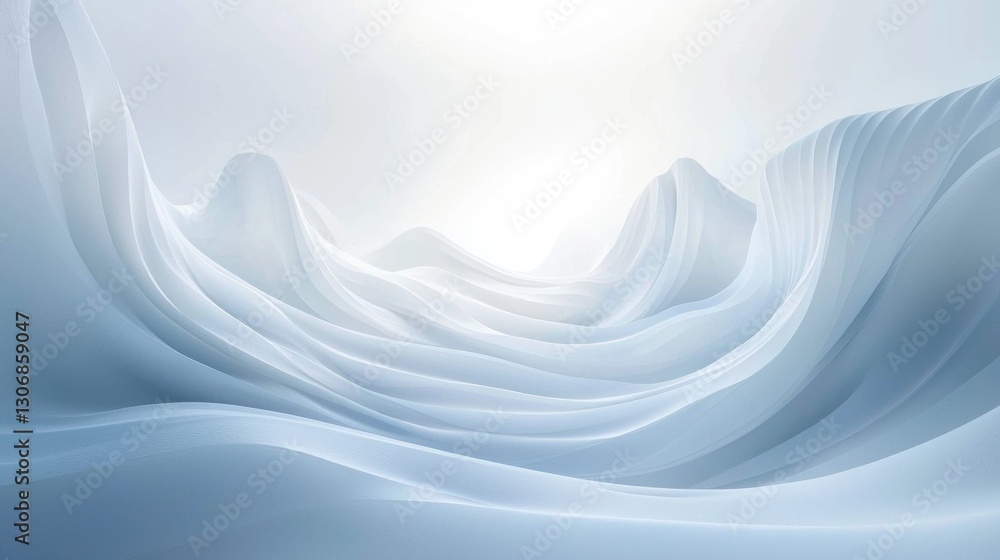 Poster soft flowing fabric forms an abstract landscape of smooth curves