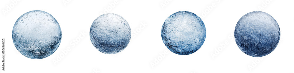 Aufkleber minimalist 3d rendered snowballs with icy texture and frosty winter scenery spherical frozen objects