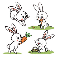 Cute Cartoon Rabbits