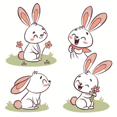 Adorable Cartoon Bunnies