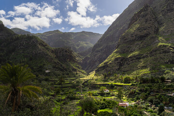 Obraz premium Agaete Valley landscape. San Pedro town. Agaete. Gran Canaria. Canary islands Spain
