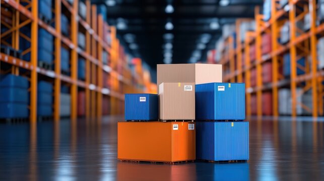 Warehouse with boxes on the floor emphasizing the importance of supply chain finance rates for effective inventory management