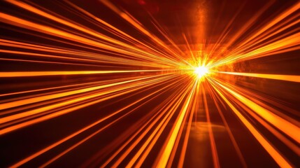 Fototapeta premium A burst of laser light forming geometric patterns with glowing beams of light cutting through the dark, leaving room for copy.