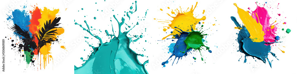 Aufkleber vibrant splashes of colorful paint abstract art background for creative design energetic and dynamic