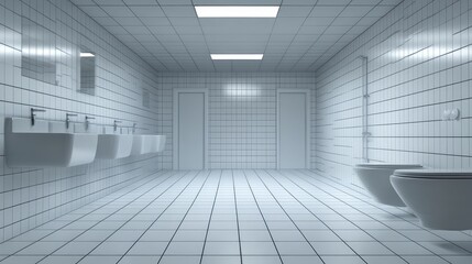 Obraz premium A clean, contemporary bathroom with sleek surfaces and plenty of blank space for adding copy or designs.