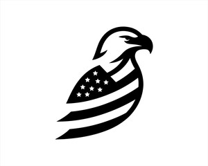 American Eagle logo design icon symbol vector illustration. Silhouette eagle bird icon vector template	